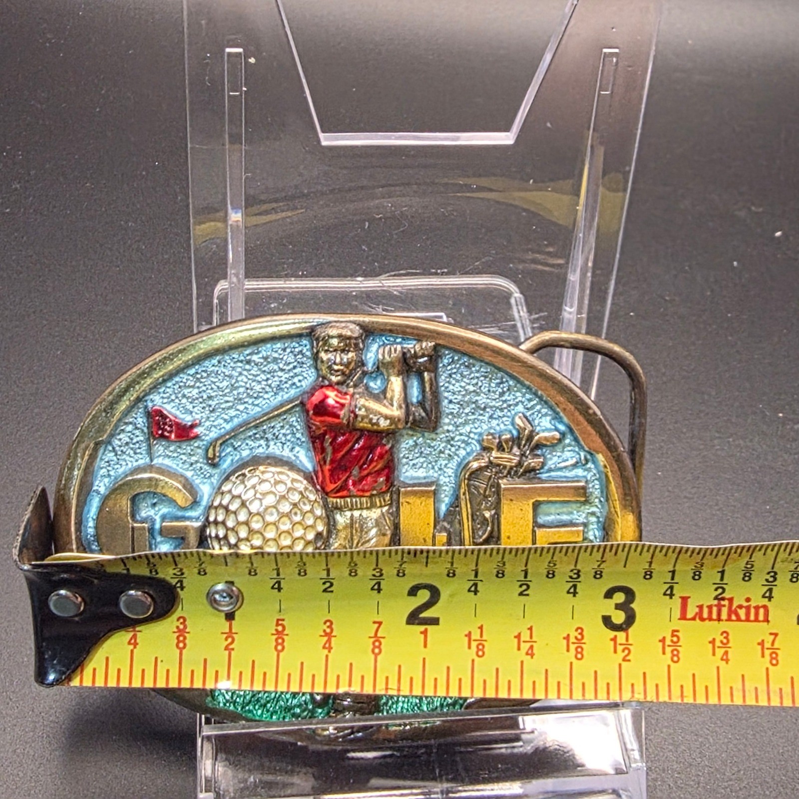 Golf Belt Buckle Great American Buckle Co Mens Brass 1983 Vintage Enamel 1066
