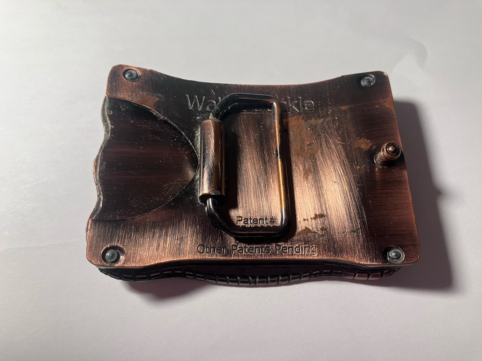 Laser Etched Walnut Wood American Flag Wallet Belt Buckle