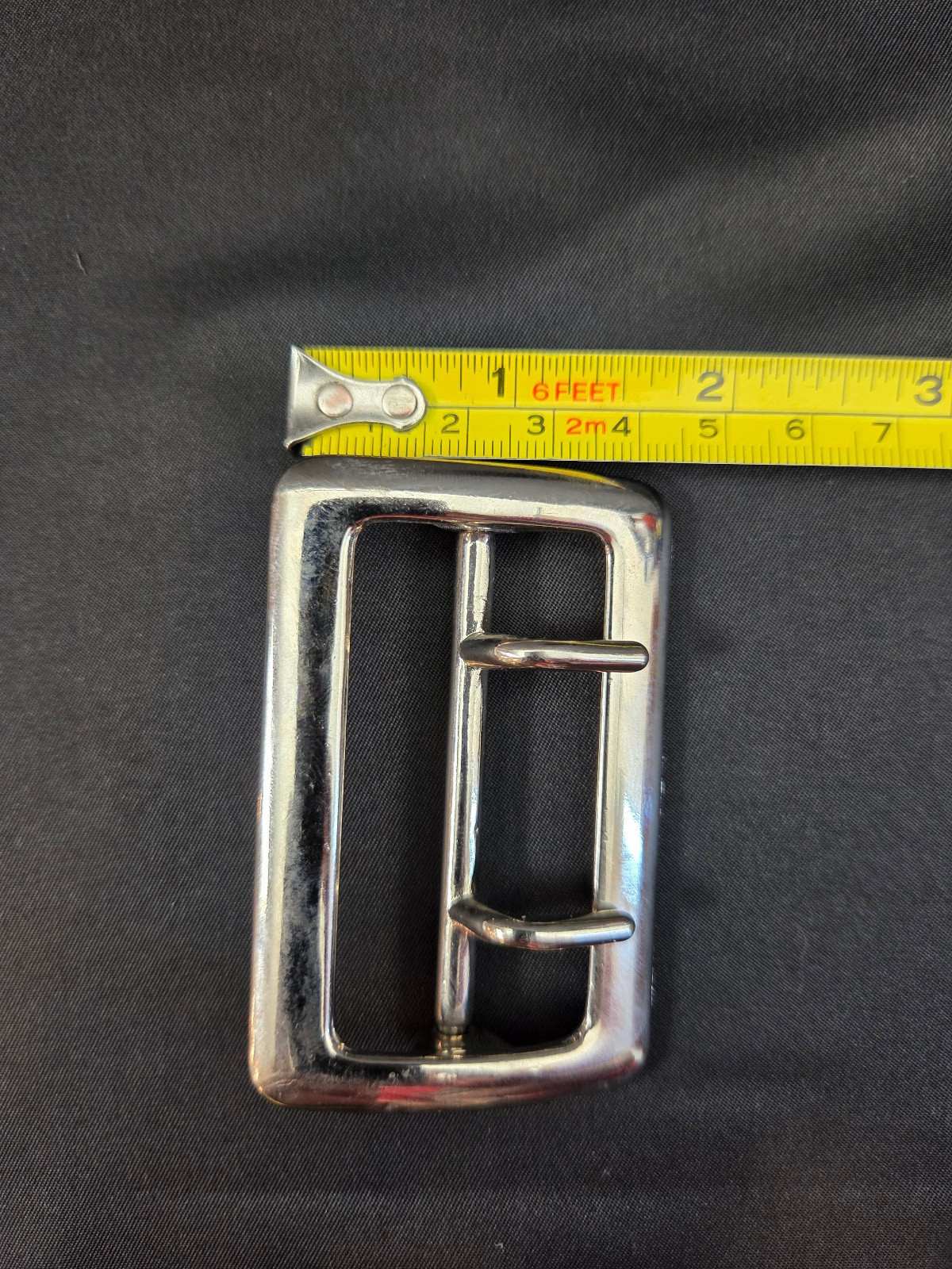 Sam Browne Belt Buckle Double Prong USA Heavy Duty 1.75 Inch Silver Tone