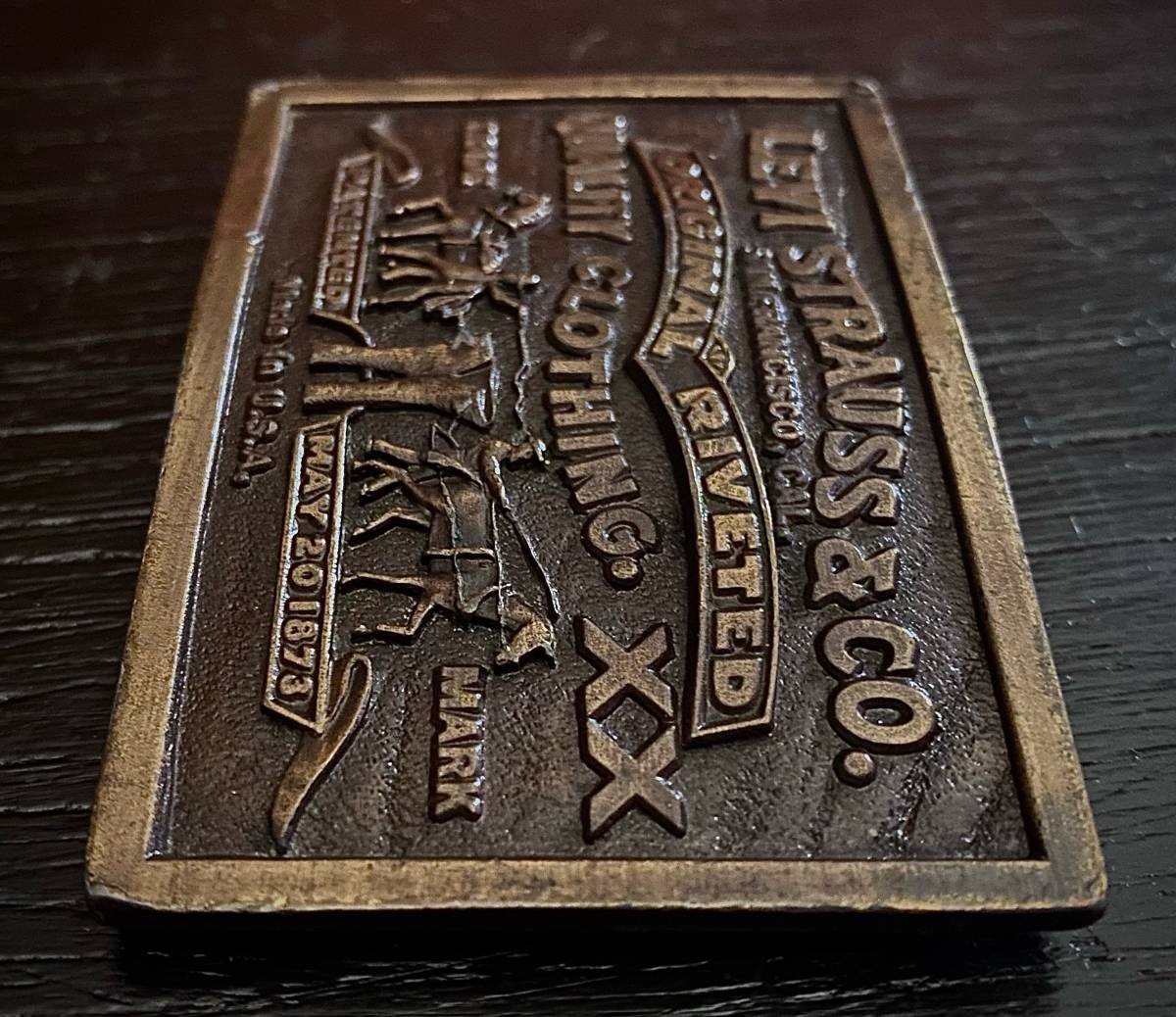 Levi&rsquo;s Belt Buckle LEVI STRAUSS & Co70s 1976 Vintage JAPAN JP