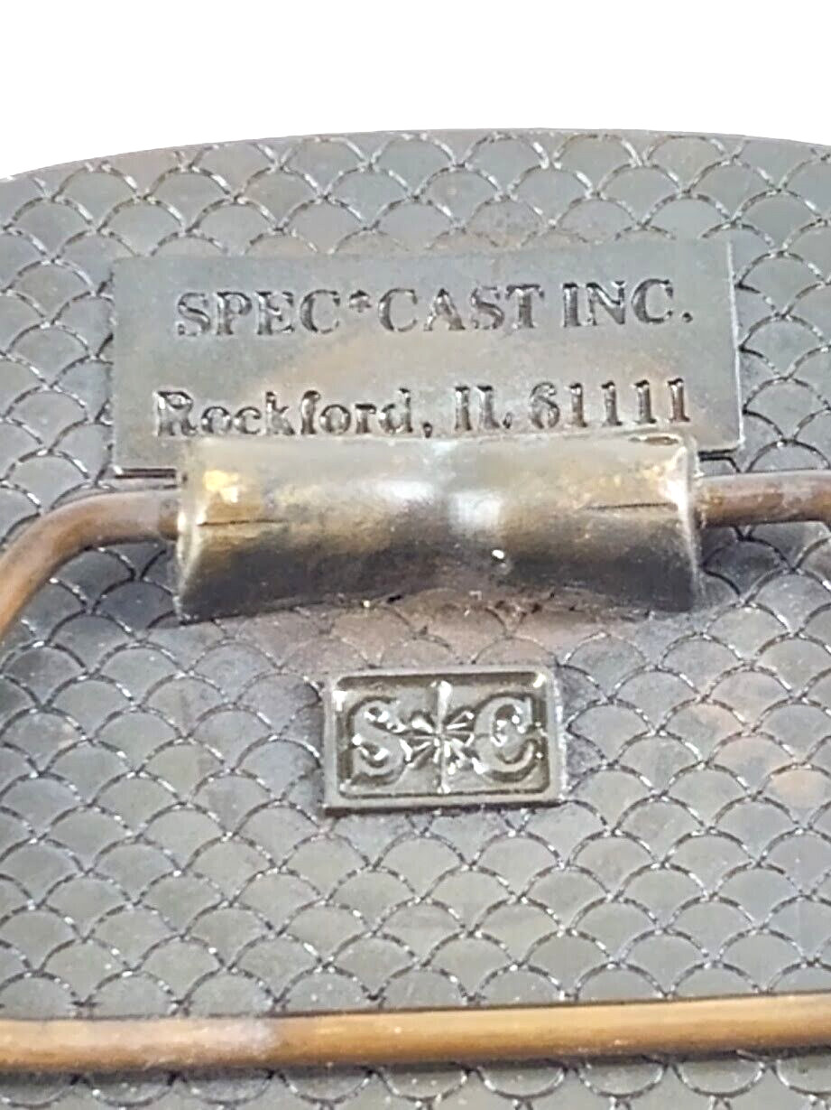 Vtg Cast Metal Belt Buckle American Business Clubs Brass Tone