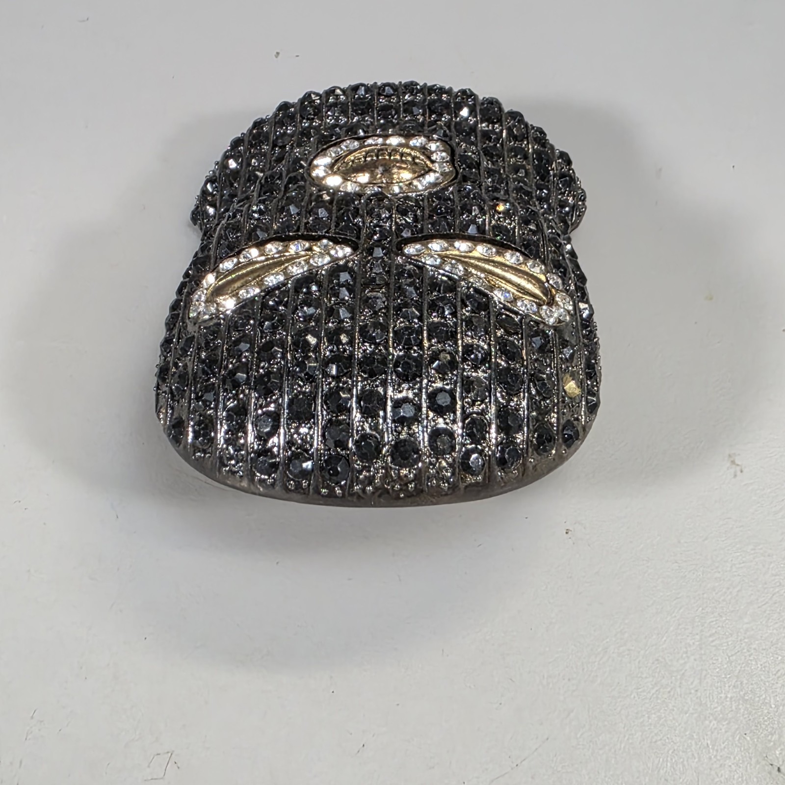 Men&rsquo;s Hip Hop Gun Metal Black Goon Mask Belt Buckle Rhinestones