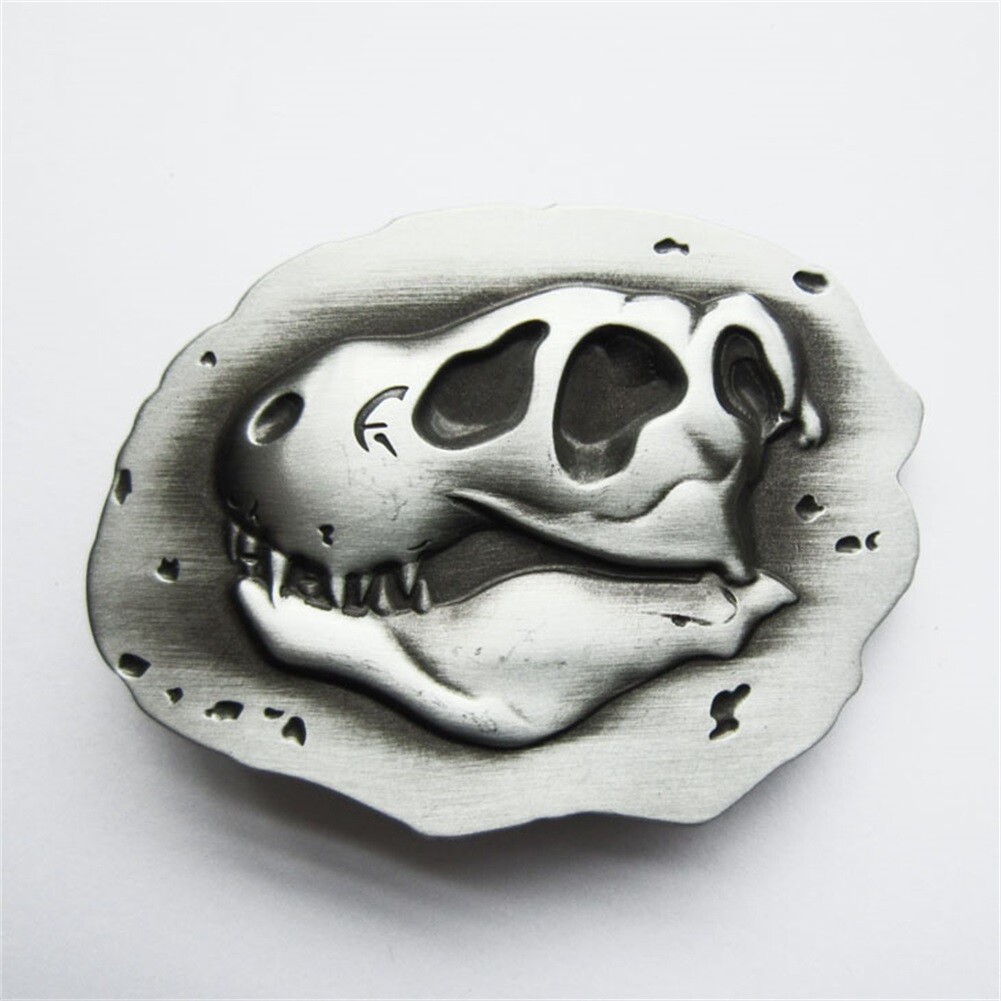 Antique Brushed Silver Dinosaur Bone Fossil Belt Buckle also Stock in the US