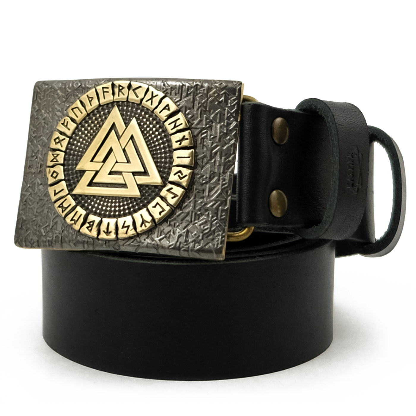 Valknut belt buckle, Old Norse Scandinavian Nordic Celtic Viking Pagan runic