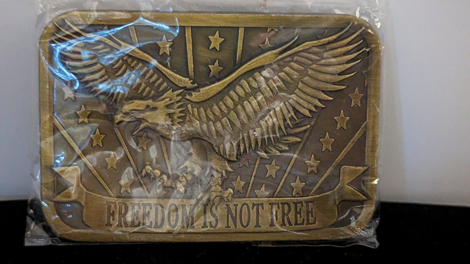 Belt Buckle Freedom Is Not Free Eagle Stars Stripes Patriot Sponsor 2014 NEW *