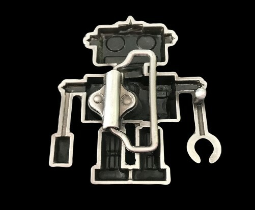 Silver 3D Red Robot Cartoon Belt Buckle Belts Buckles