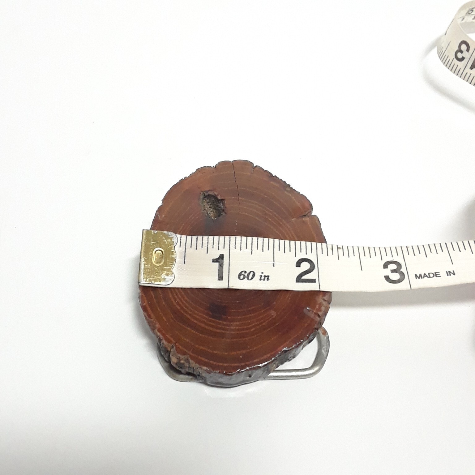 Live Edge Wood Slice Buckle 3 x 2&Prime; Vintage – Brown Rustic Retro Cowboy Western