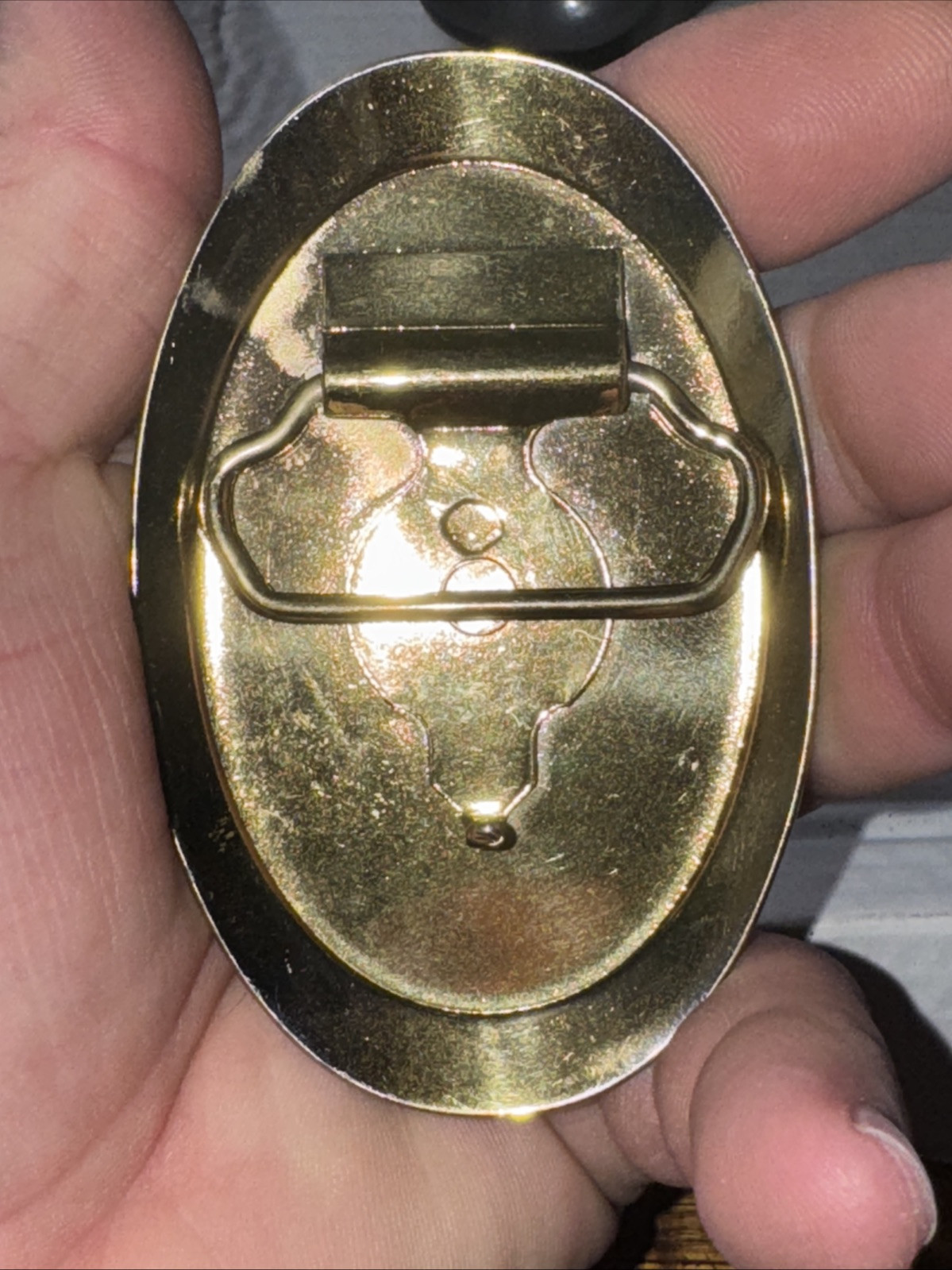 Vintage 450 BullDozer Tracks Construction Tractor New Old Stock Belt Buckle Gold