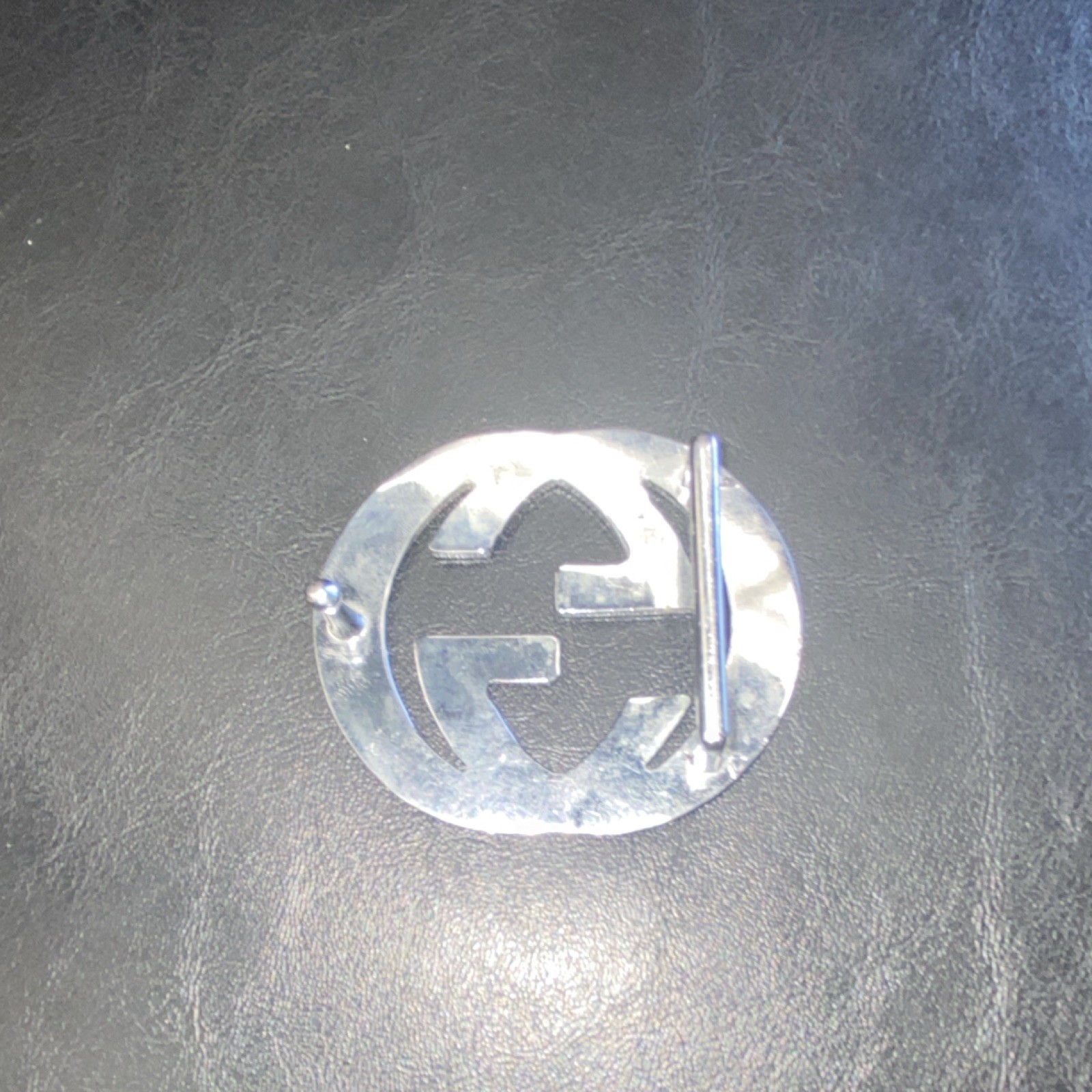 Gucci Interlocking Double G Logo Silver Metal Interchangeable Belt Buckle 1.5in