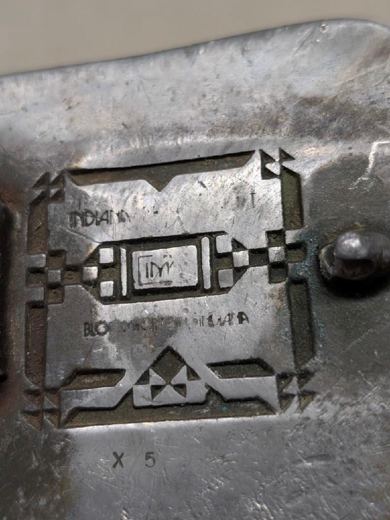 vintage BROKE-IN belt buckle DISTRESSED farmer TRACTOR rustic PATINA brutalist