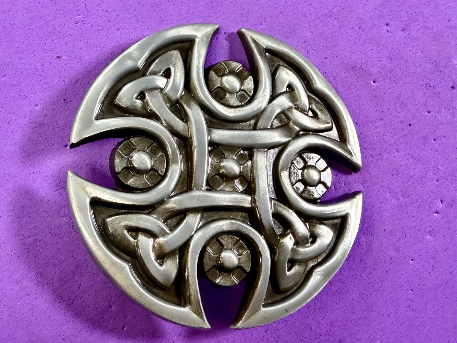 Celtic Shield Iron Cross Religious Gothic Punk Cutout Silver Color Belt Buckle