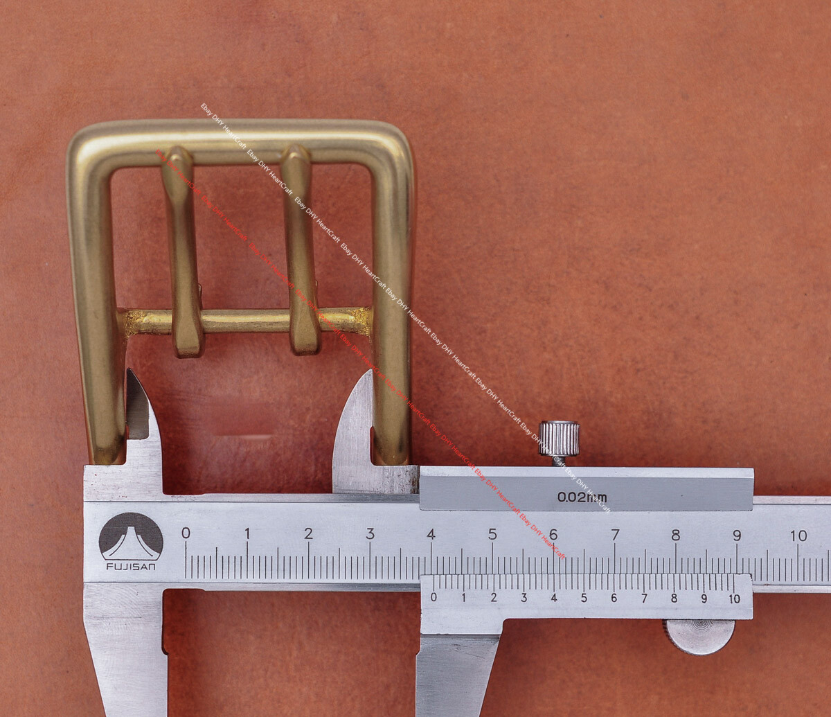 BIG HEAVY DUTY SOLID BRASS MIDDLE BAR DOUBLE PIN BELT BUCKLE LEATHERCRAFT BUCKLE