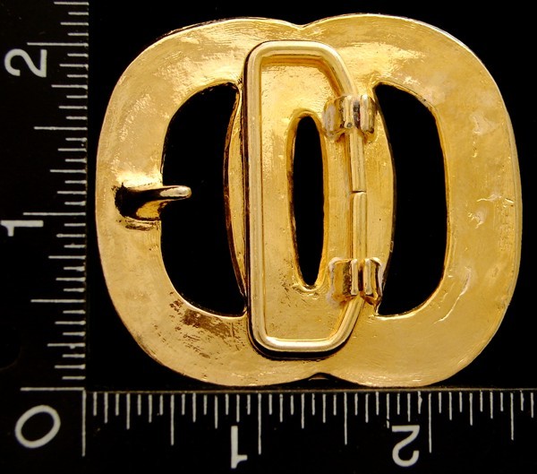 MJ28162 *NOS* VINTAGE *INTERLOCKING ZEROS* BLACK & WHITE BELT BUCKLE