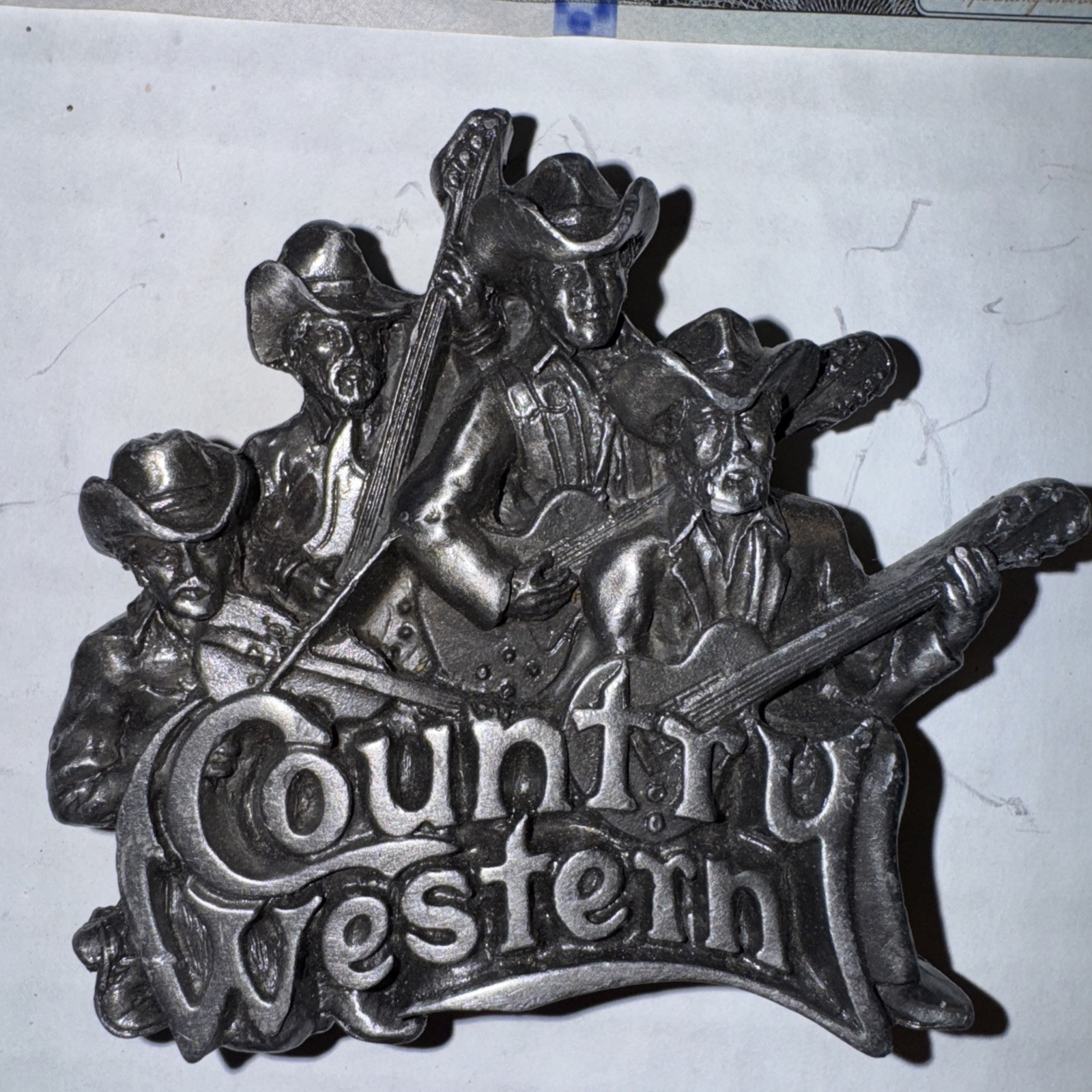 Vtg Bergamot Brass Works 1981 Country Western Brass Belt Buckle USA Rare Old
