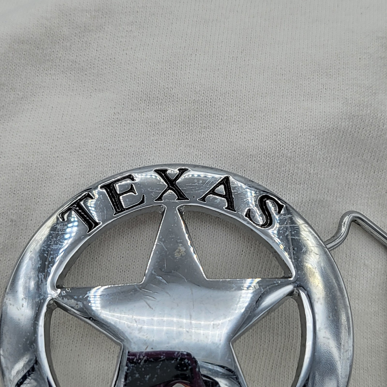 2.5&Prime; Silver Texas Ranger Badge Belt Buckle round Don&rsquo;t Mess with Texas