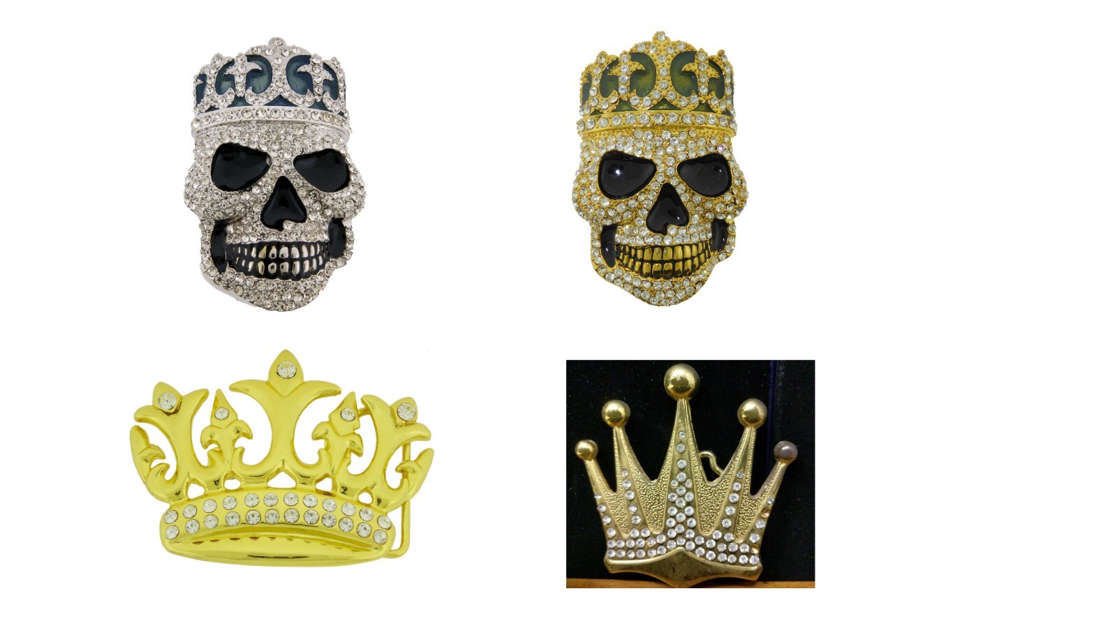 Crowns Belt Buckle Royal Rhinestone Wedding Mens Womens Fashion Costume Western