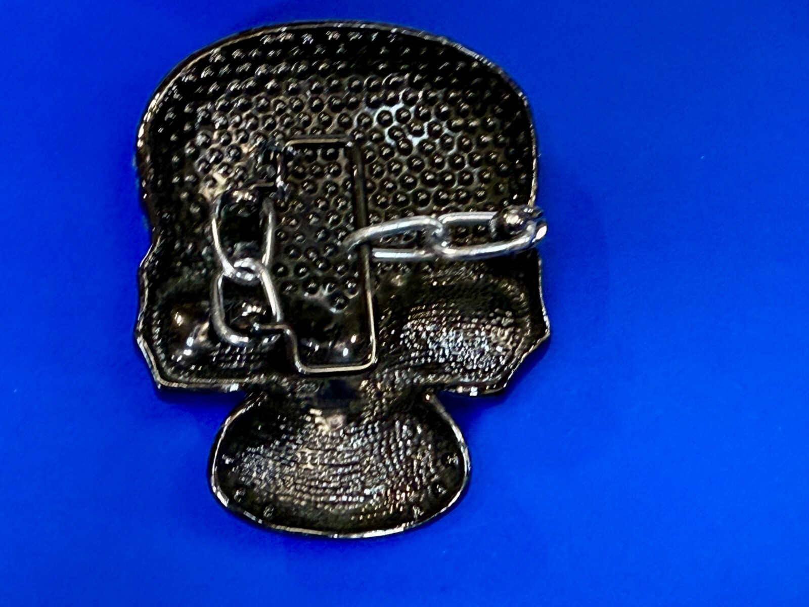 Skull Head Clear Bling Rhinestone Gothic Punk Figural Belt Buckle Missing Stone