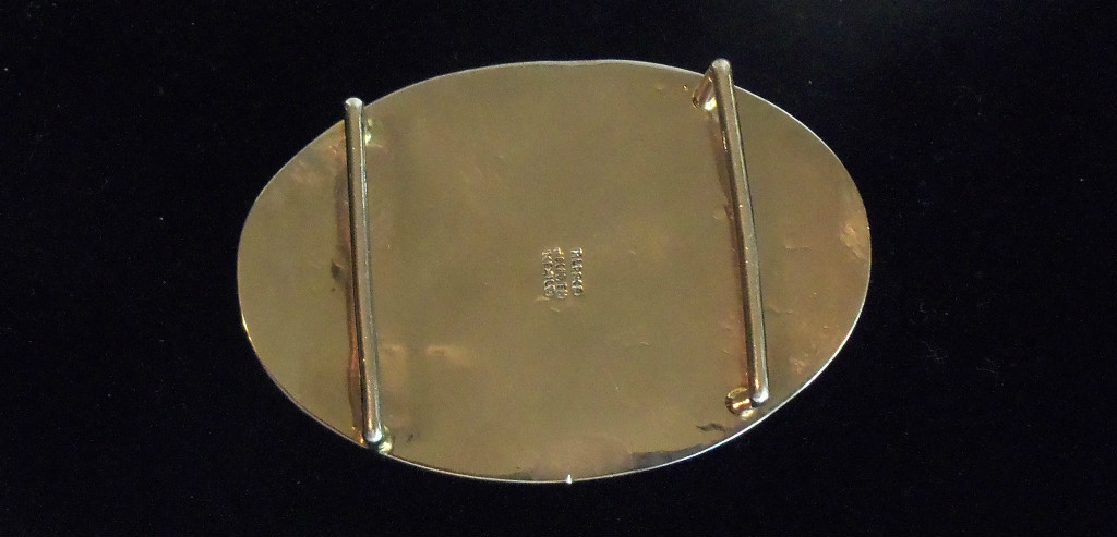 MEXICO Signed ABALONE MOTHER OF PEARL OVAL BELT BUCKLE VINTAGE