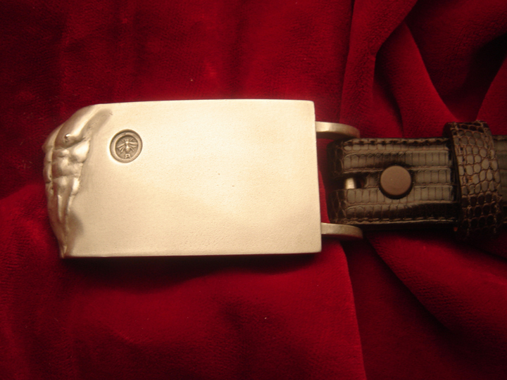 Belt Buckle SterlingSilver  » ADAM  » ( Belt not included ) ( Silver mate finish )