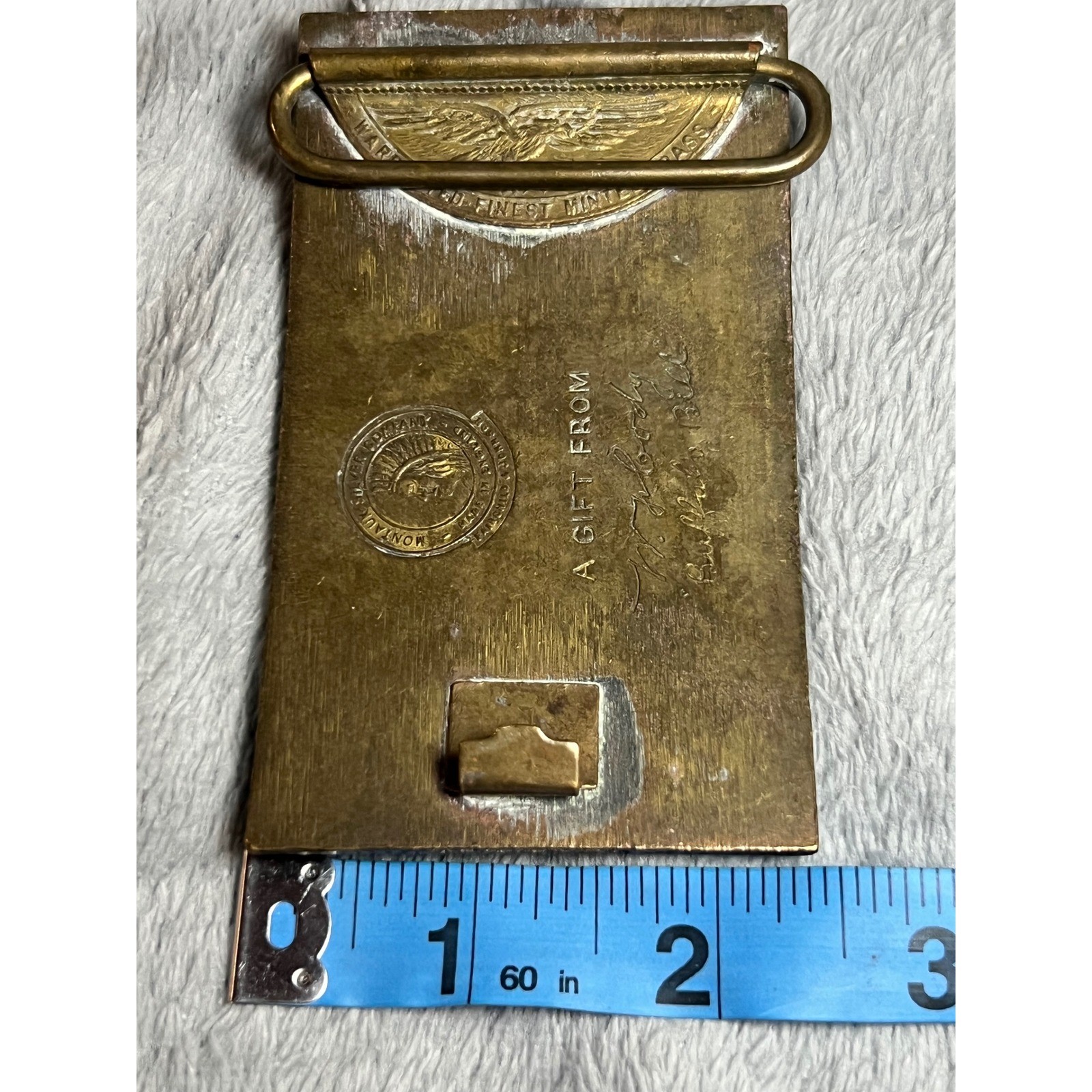 Vintage Winchester Repeating Arms Brass Belt Buckle Buffalo Bill Gift Replica
