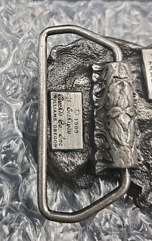 Siskiyou ROCKY MOUNTAIN Belt Buckle Vintage 1985 Pewter Eagle & Miner /2500