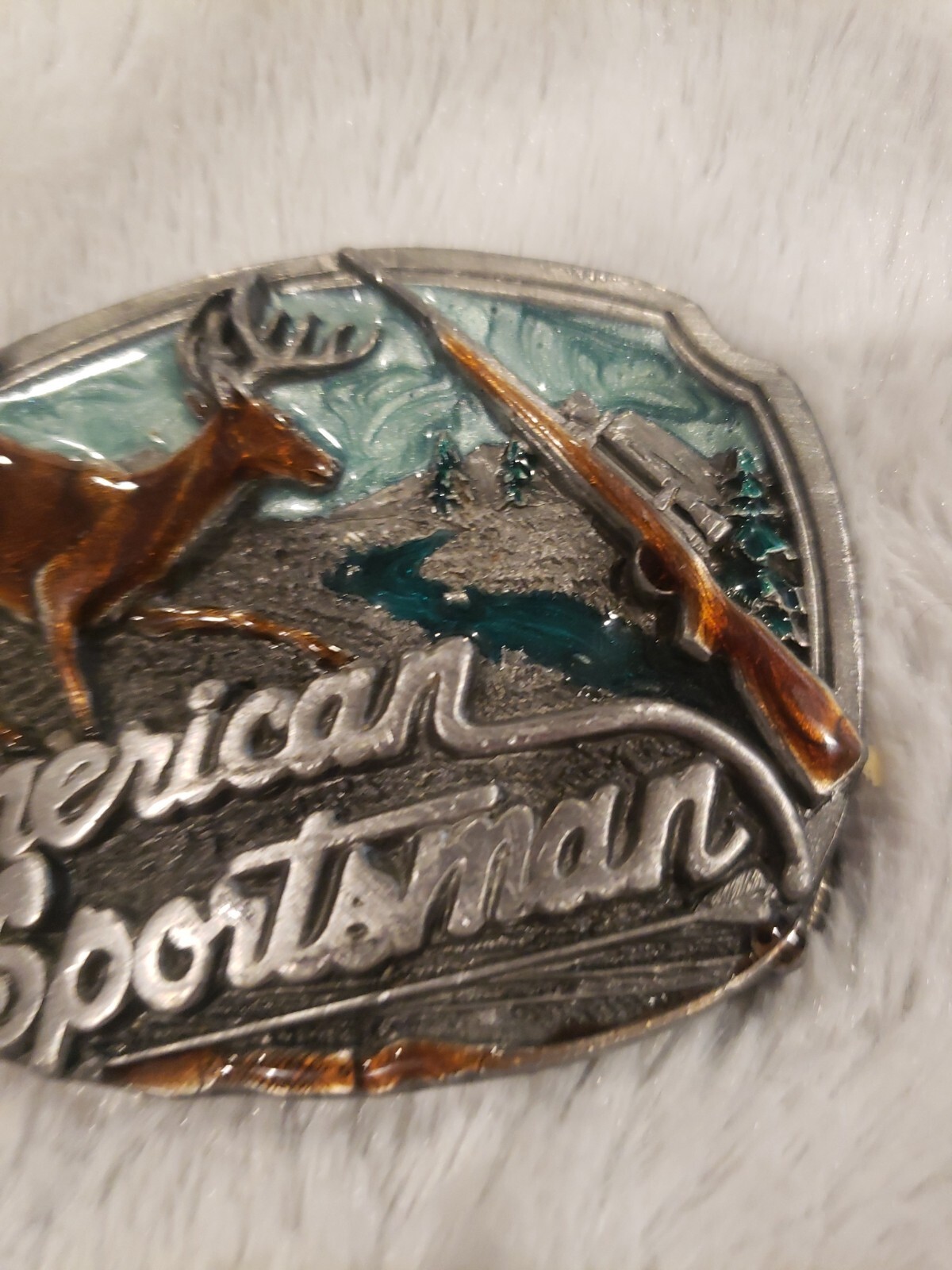 Vintage 1989 Arroyo Grande Buckle Co. AG23 AMERICAN SPORTSMAN Excellent