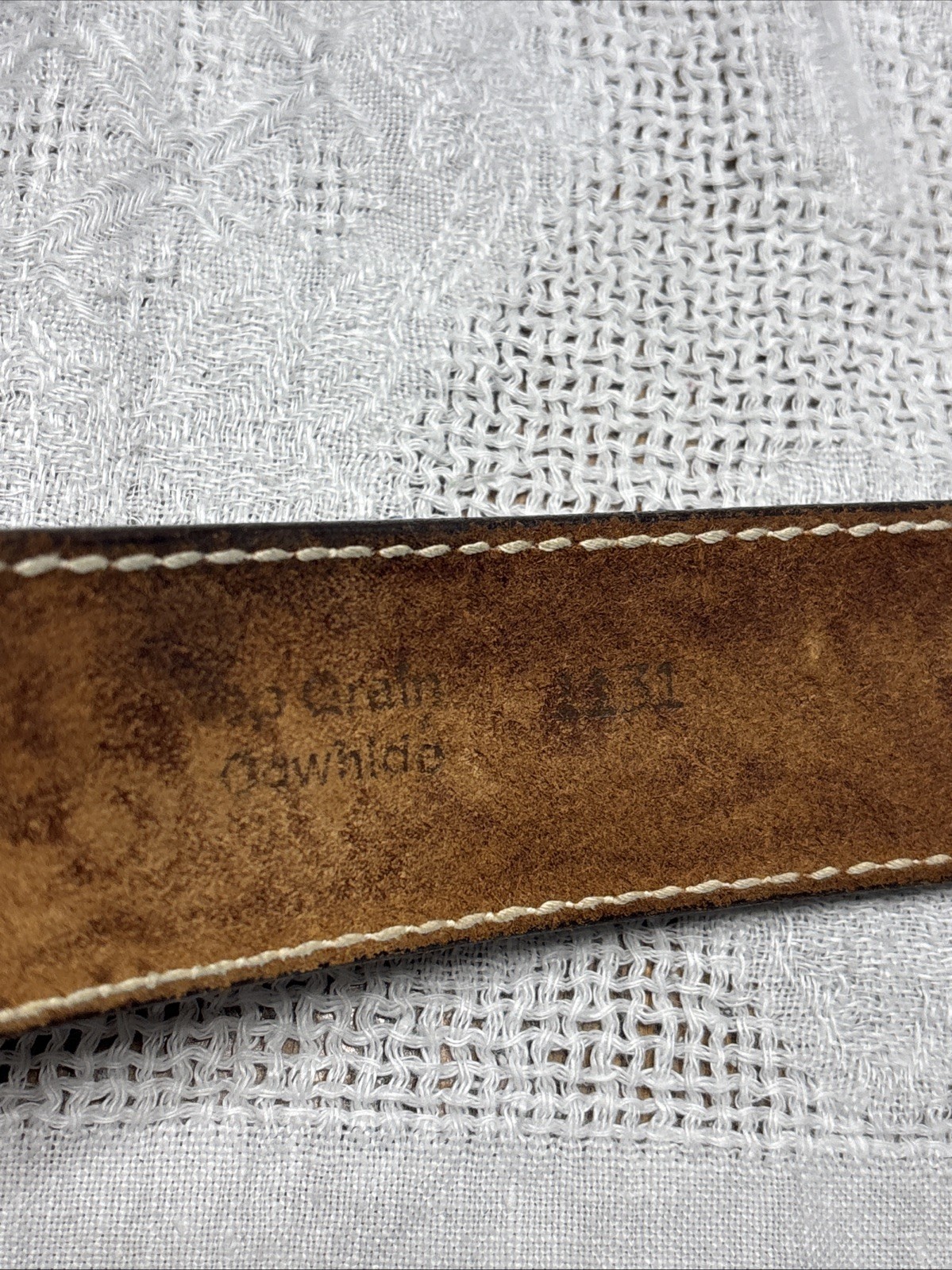 Tiger Eye Brass Tone Brown Belt Men Ladies Leather Embossing Western Cowboy