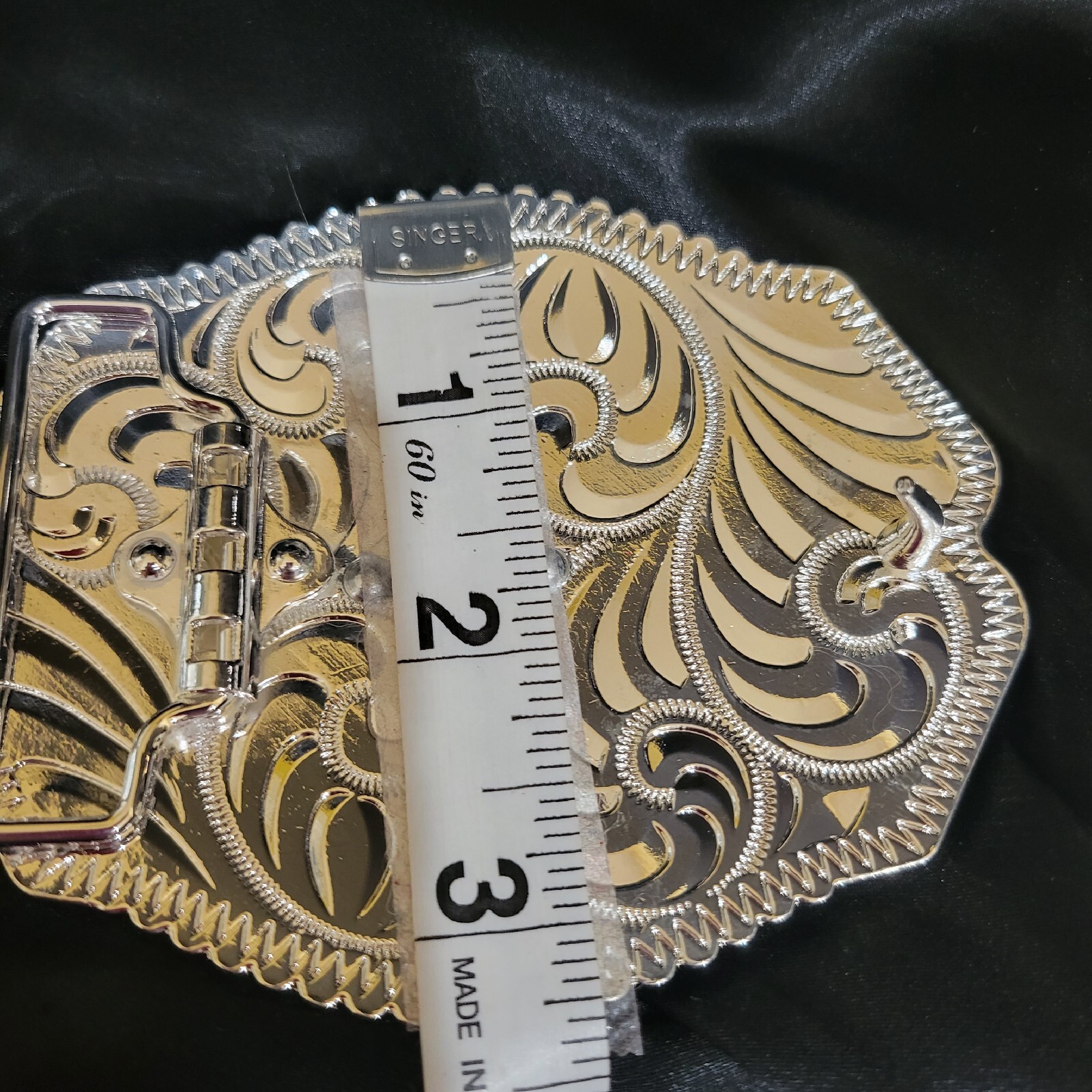 Saint jude San Judas Western belt Buckle Gold Silver Heavy gold silver Red Stone