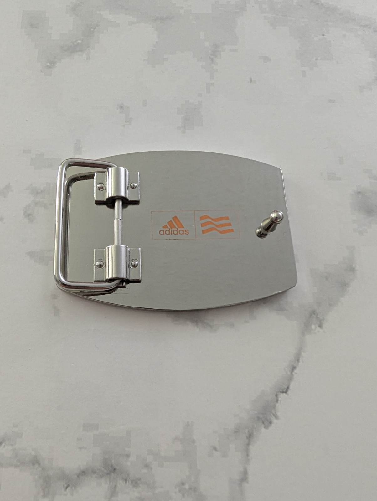 Solid Metal Striped Adidas Belt Buckle