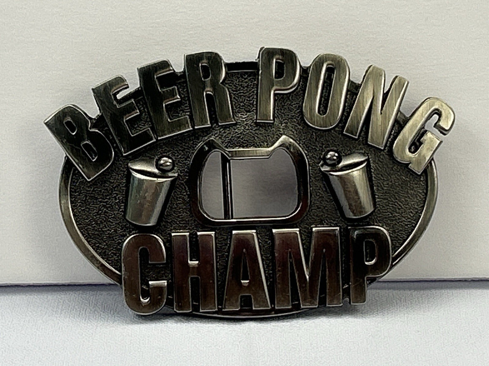 Beer Pong Champ Belt Buckle Bottle Opener Kalan Bar Party Novelty Fraternity