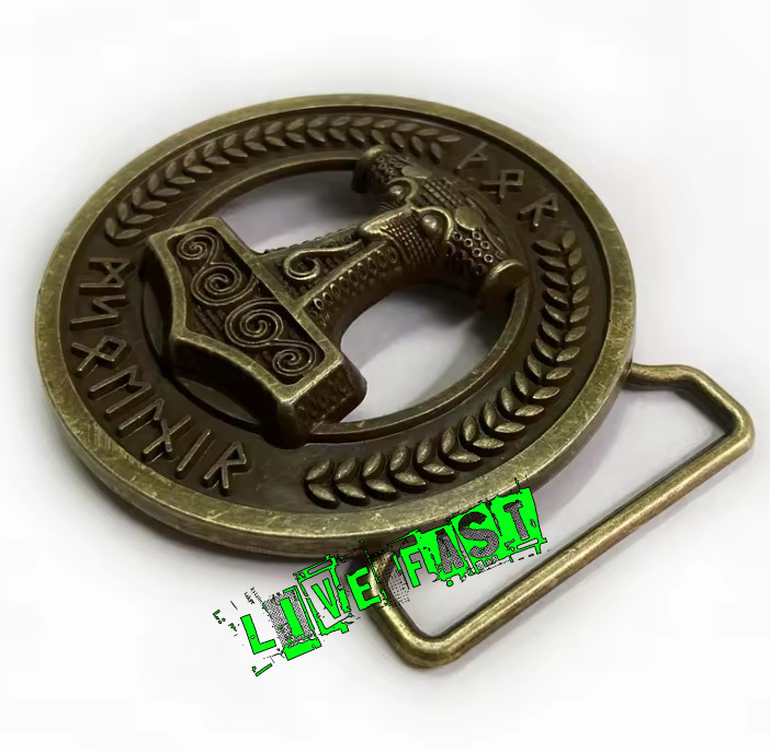 THORS HAMMER Belt Buckle Mjolnir viking jewelry nordic runes asatru norse odin