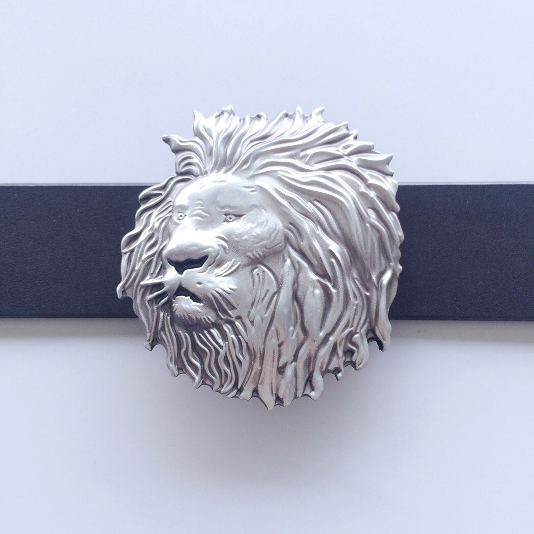 Vintage Lion Head Animal Wildlife Western Belt Buckle Gurtelschnalle