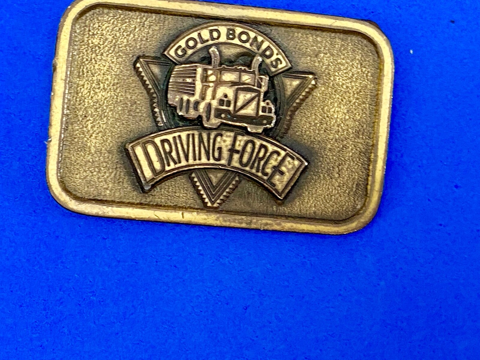 Gold Bonds Driving Force Semi Big Rig Tractor Trailer Driver belt buckle