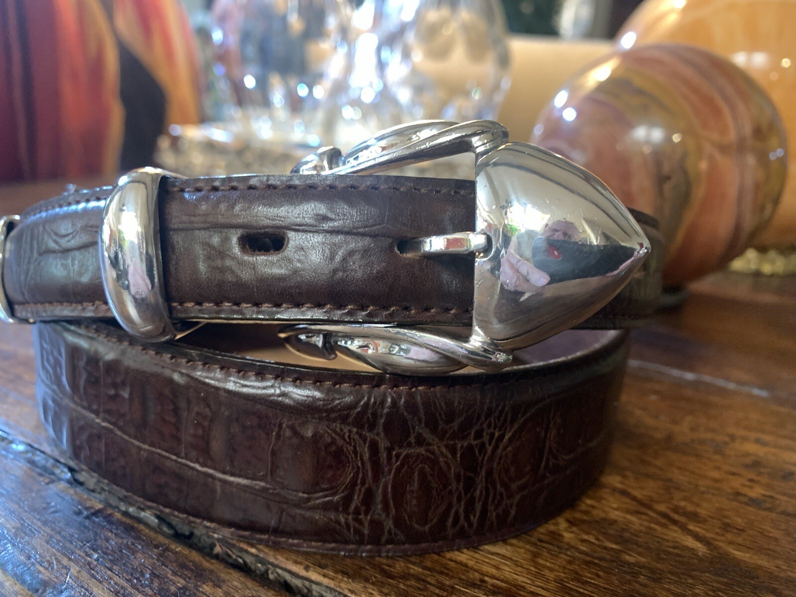Old Pawn James Reid Style Sterling Silver Belt Buckle Nu Belt 35-38-1.3/8”-1”✅