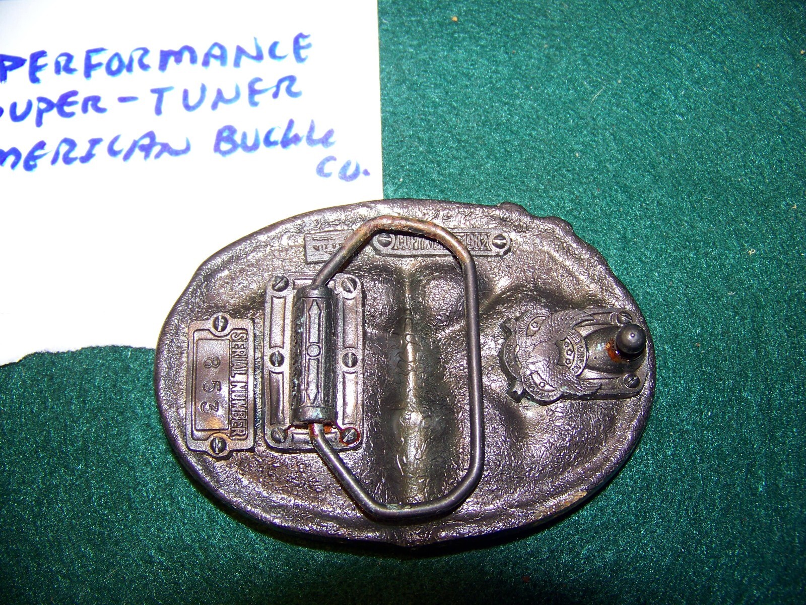 Mechanic belt buckle 1982 The great American buckle company