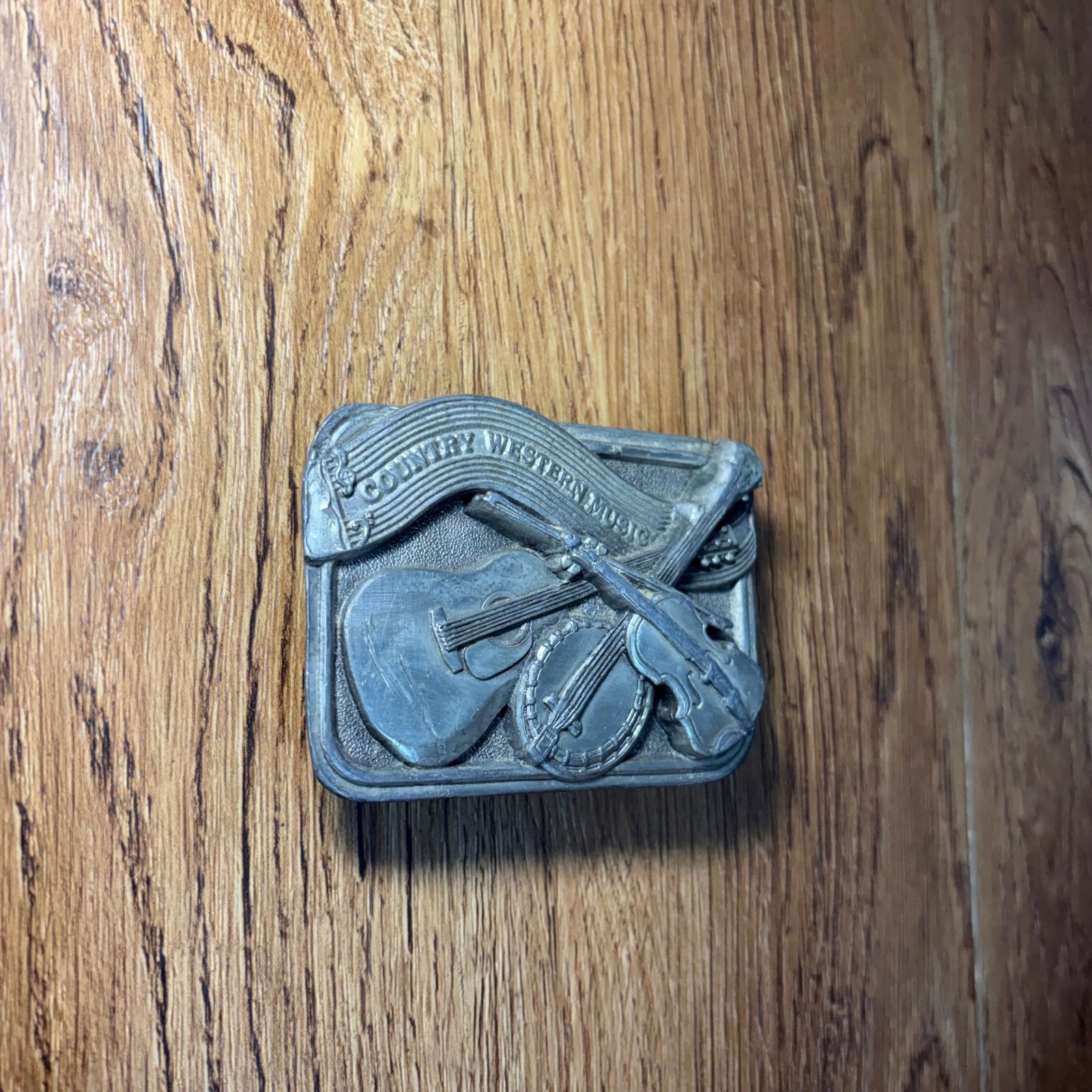 Vintage 1984 Bergamot Brass Works Country Western Music Belt Buckle USA Made