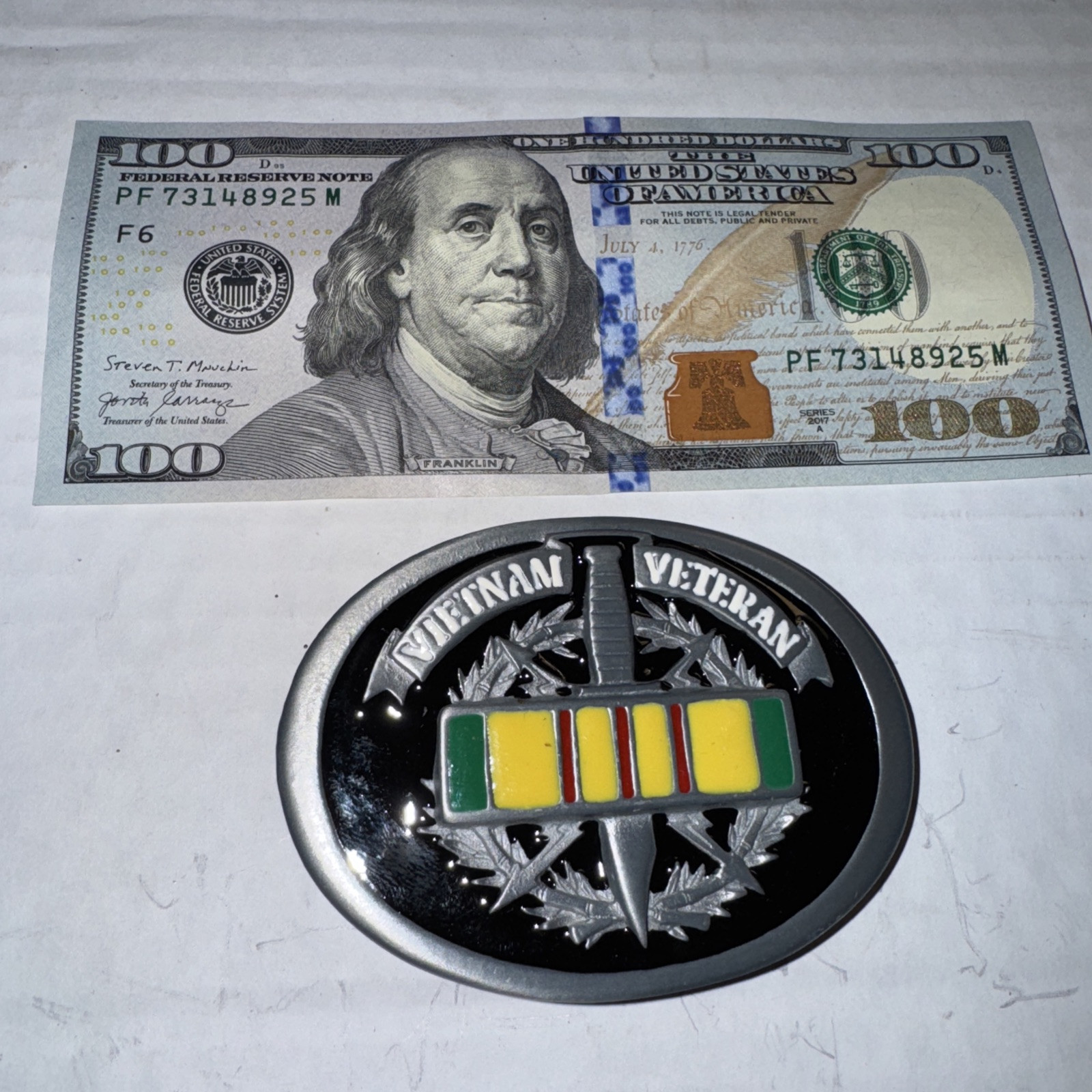Vintage New Vietnam Veteran Belt Buckle Great American Buckle Co. 1996 Free Ship