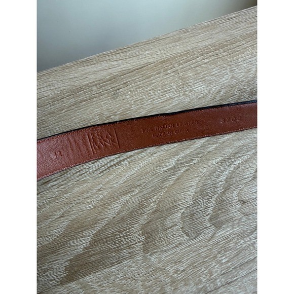 Jos. A. Bank Mens Cognac Brown Fine Italian Leather Dress Belt Gold Buckle 42