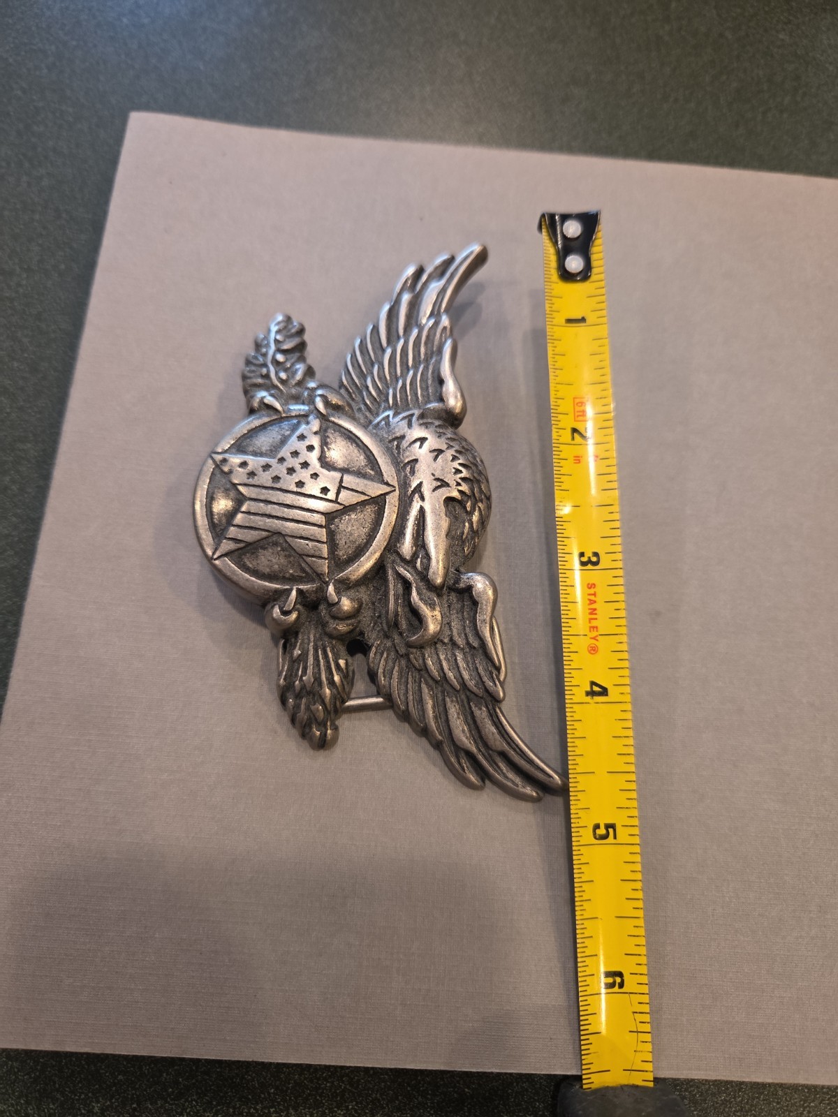 VINTAGE EAGLE WITH WINGS THEME BELT BUCKLE