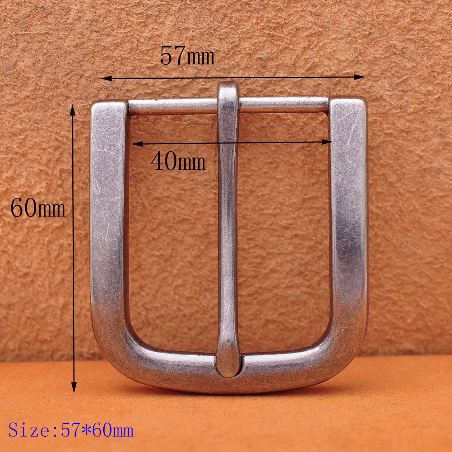 Alloy Prong Pin Clip Buckle Men Leather Belt Replacement Old Silver Belt Buckle