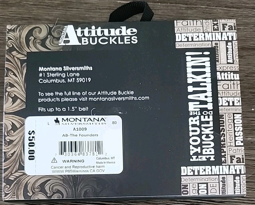 New! Montana Silversmiths Attitude BELT BUCKLE Don&rsquo;t Tread On Me, 13 Star Logo