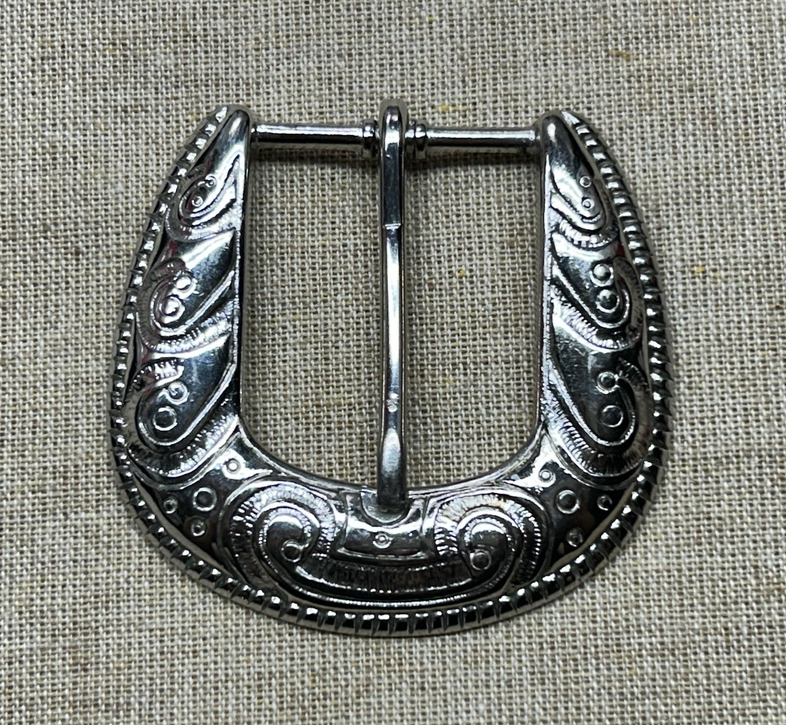 Lot 3 Western Vintage Style Engraved Belt Buckles Silver Tone Floral Scroll
