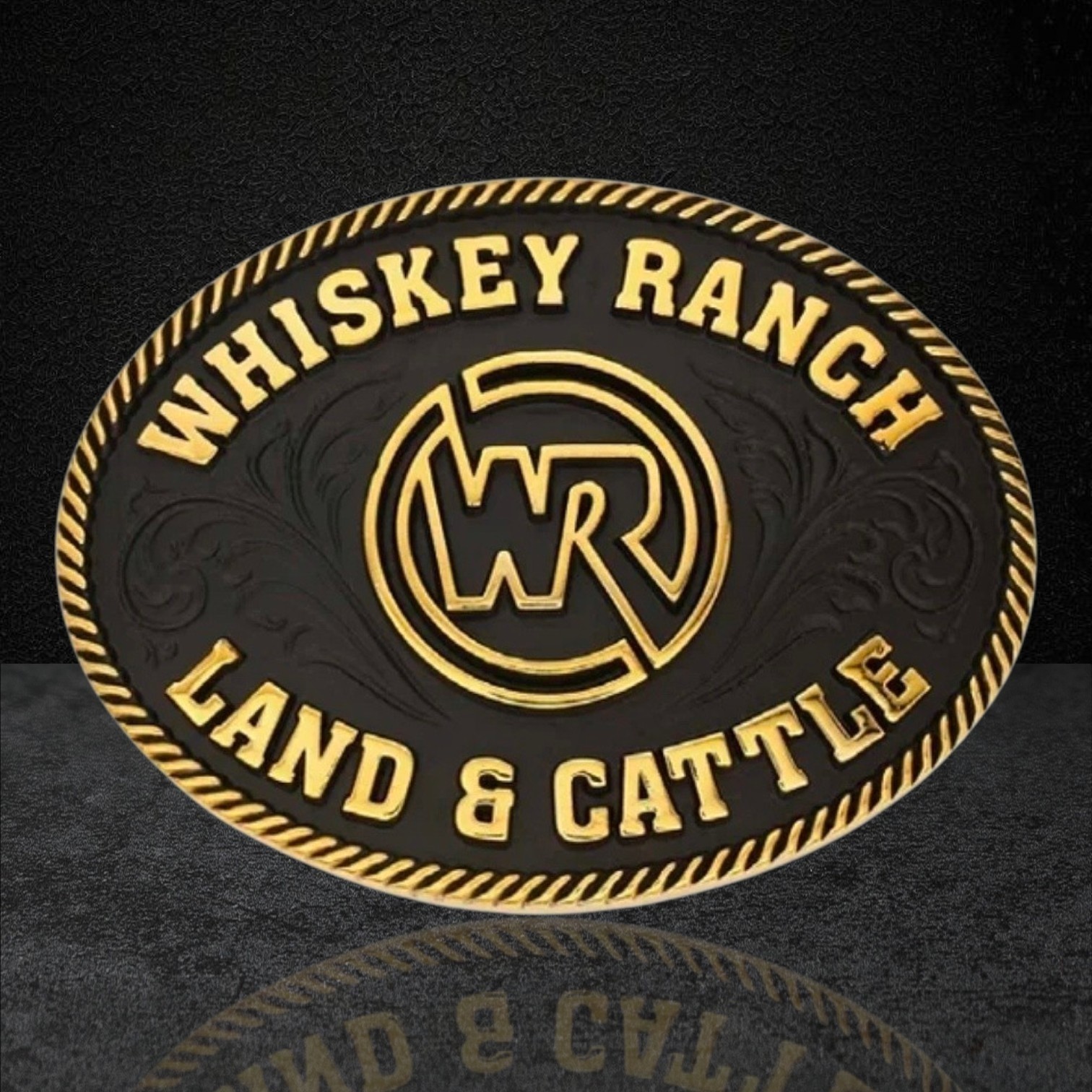 Montana Silversmiths Whiskey Ranch Land & Cattle Western Belt Buckle NEW!