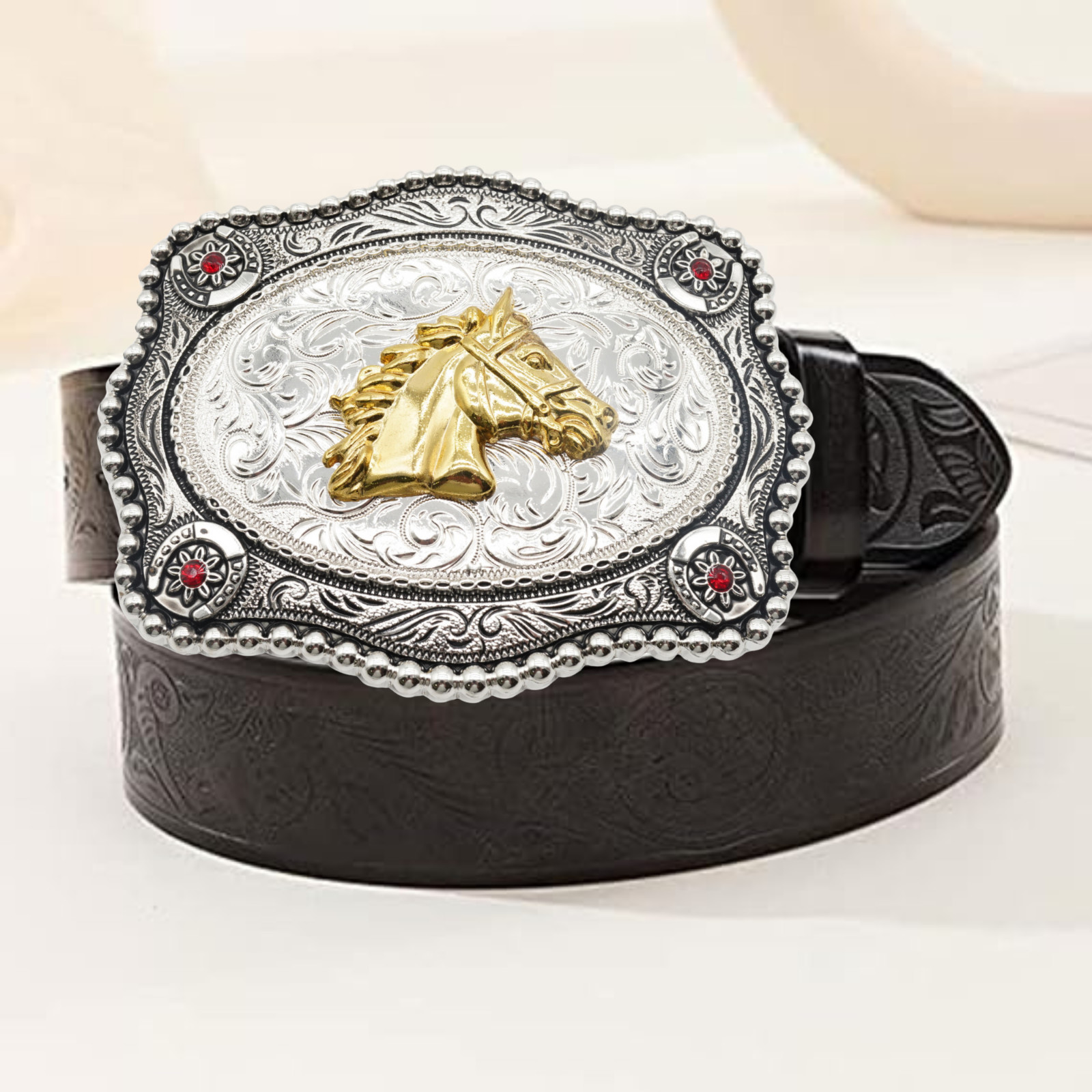 Texas State Cowboy Rodeo Scorpion Saint Jude Rooster Western Rodeo Belt Buckle