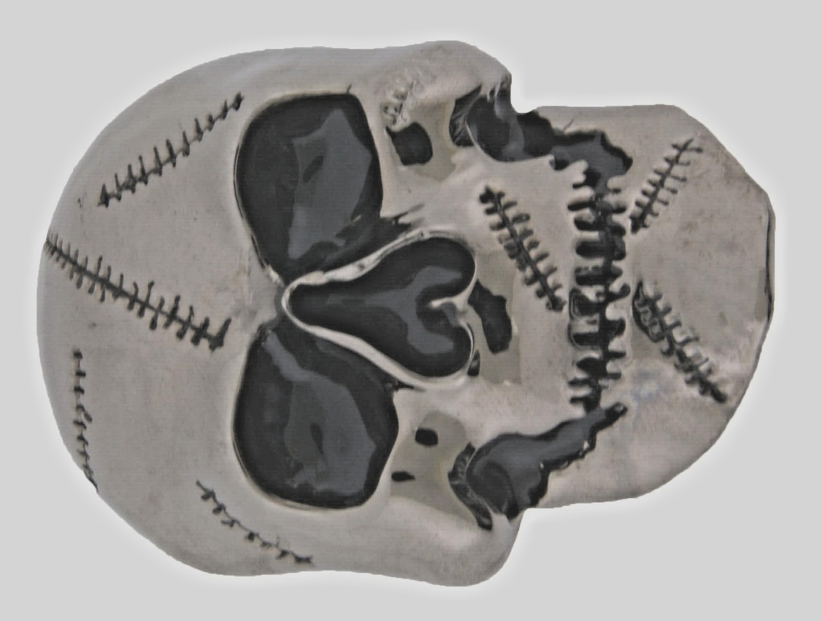 Skull Belt Buckles Costume Skeleton Halloween Party Tribal Gunmetal Gray Vintage