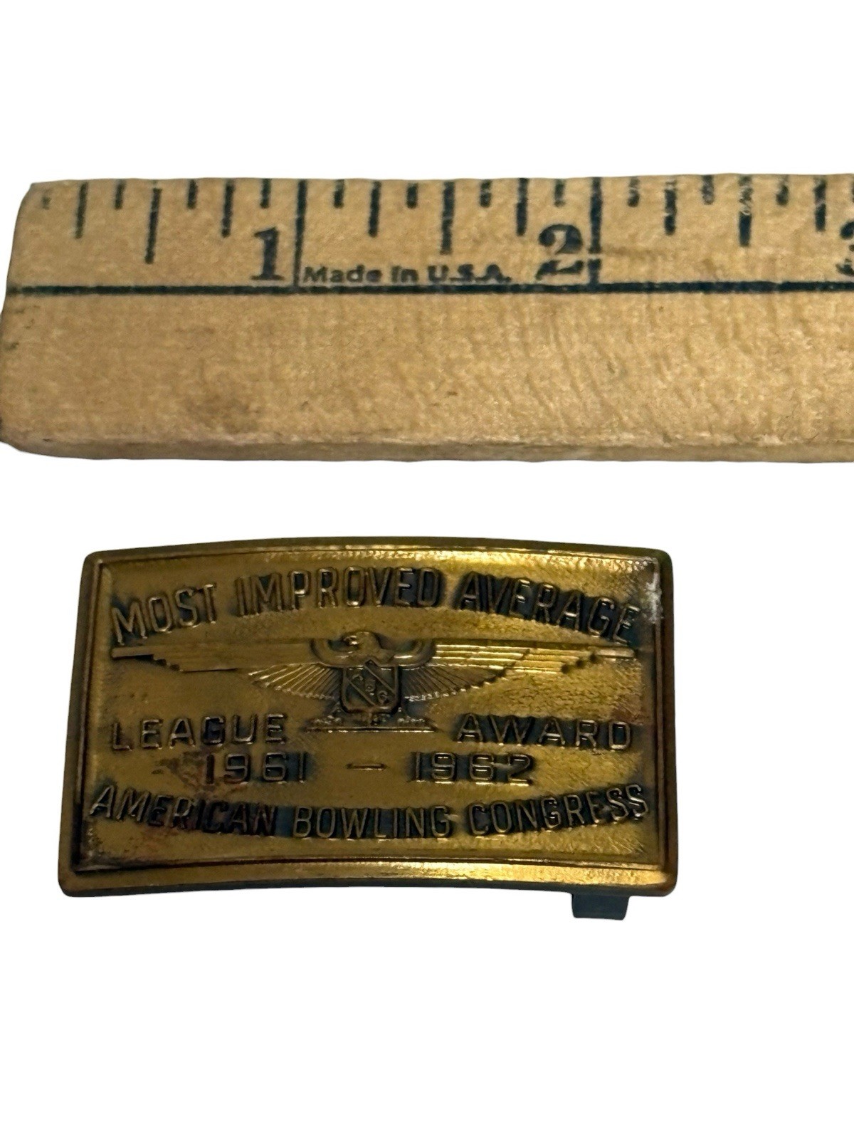 American Bowling Congress Belt Buckle Most Improved Average League Award 1961