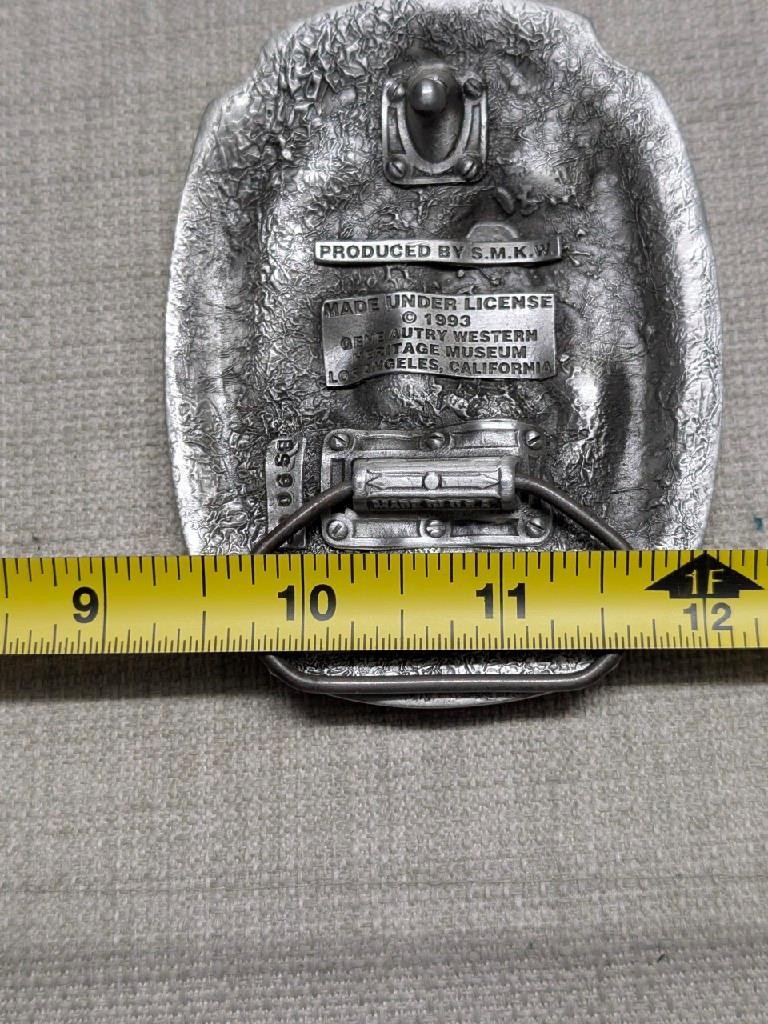 vintage GENE AUTRY belt buckle COUNTRY MUSIC heavy pewter WESTERN cowboy