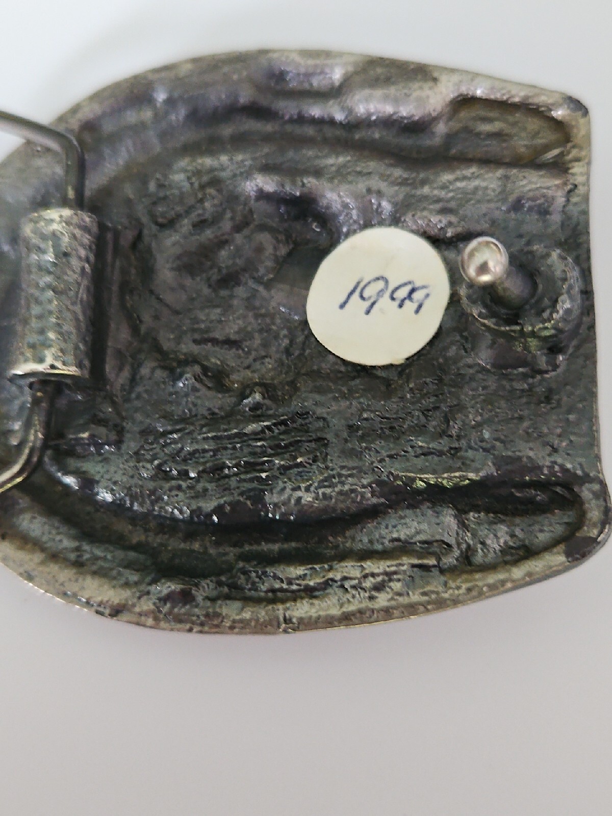 1984 Bergamot Brass Works Horseshoe Vintage Belt Buckle with Horses