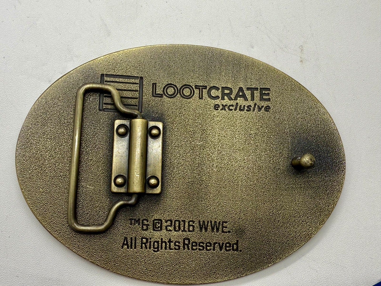 TM & 2016 WWE Wrestler Dean Ambros Lootcrate Exclusive Gold Belt Buckle