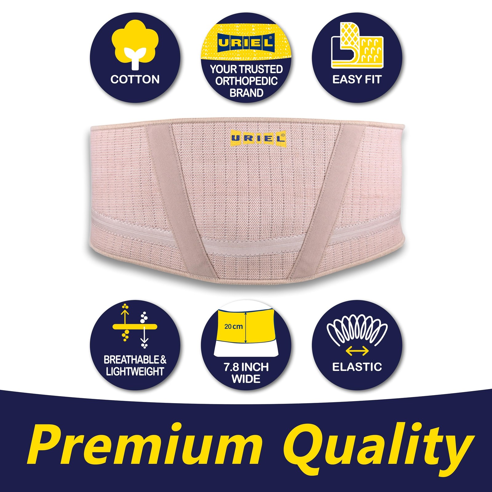 URIEL Abdominal Belt for Hanging Belly – X-Large (Pack of 1), Nude